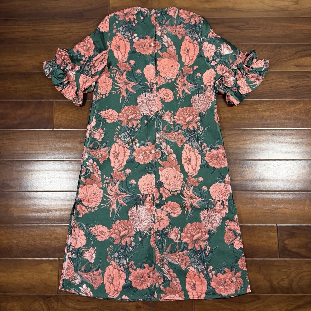 Abbey Glass Women's Size Medium Forest Floral Jacquard Bronwyn Midi Dress $325 - Picture 8 of 13